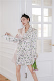 Patchwork Floral Satin Blazer Women Designer Coat And Jacket Ladies Suit Pink White High Fashion Blazer Autumn