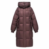 2024 New Winter Cotton-Padded Clothes Female Long Style Over The Knee Thick Loose Large Size College Wind Warm Coat-Outfit