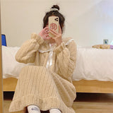 Winter Warm Flannel Women Pyjamas Sets Thick Coral Velvet Long Sleeve Cartoon Sleepwear Thin Flannel Pajamas