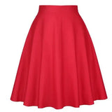 Women's Runway Cotton Retro Vintage Skirt Black Faldas High Waist A Line Rockabilly Jupe 50s Swing Umbrella Skirts Pin Up
