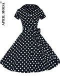 60s Formal Flare Swing Dress Hepburn Summer Women Polka Dot Vintage Cocktail Robe Rockabilly Retro Pinup Dresses With