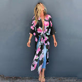 Zebra Pattern White Chiffon Tunic Plus Size Sexy Beach Wear Kimono Summer Clothing For Women Tops and Blouses Shirts