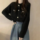 Zingj Fragrant Wind Single Breasted Pocket Knit Coat Female In The Spring And Fall Of 2024 New Loose Show Thin Sweater Cardigan Women-Outfit