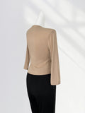 Zingj Show White Super Soft Skin Friendly Cotton Deep V Collar Seven Minute Sleeve Jacket Women's Short Spring And Summer New Slim Sleeve