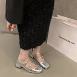 Red Mary Jane Shoes For Women's Shoes 2025 New Summer French Evening Black Spring And Autumn Single Shoes 211-1-Outfit