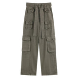 Baggy Pockets Cargo Pants For Women Y2k Summer Korean Straight Oversize Trousers Aesthetic Wide Leg Jeans Female