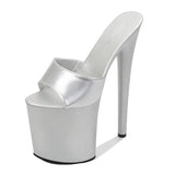 Zingj Patent Leather 17Cm20cm High Heels Heel Sexy Waterproof Platform Hate Day High Slippers Female