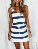 new women's drawstring color sling dress dress