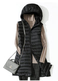 Winter Ultra Light White Duck Down Coat Women 4XL Plus Size Down Jacket Medium Long Vest Female Casual Zipper