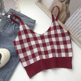 Fashion Women's Club Tank Tops Solid V neck Letter Sleevless Camisoles Tube Crop Top Bralette Sexy Ladies Summer