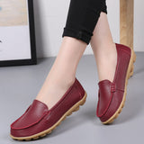 Women Flats Ballet Shoes Woman Cut Out Leather Breathable Moccasins Women Boat Shoes Ballerina Ladies Casual