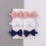 Sweet Mini Bows Hair Clips For Cute Girls Solid Ribbon Hairpins Boutique Barrettes Headwear Kids Hair Accessories