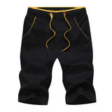 New Summer Men's Sports and Leisure Elastic Cloth Pants Loose 100% Cotton Belt Home Daily Five-Point Men's