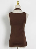 Zingj New Commuter Trend Irregular Fake Two Sling Vest Women's Round Collar With A Top T