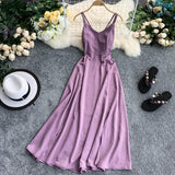 Ladies Sexy V Neck Spaghetti Strap Dresses Summer Backless Split Slim Long Dress Women Casual Beach Holiday