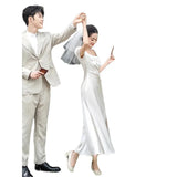 Temperament Engagement Dress Woman 2025 Winter New French License Simple Temperament Daily Can Wear Small White
