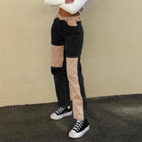 Women's Bodycon Jeans woman Fashion Patchwork Harajuku Aesthetic Pants Jeans for women High Waisted Denim 90s