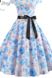 Women Summer Music Note Print Dress 50s 60s Robe Retro Swing Casual Vintage Sleeveless Party Dresses