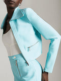 Fashion Bandage Two Piece Set Jacket and Skirt 2022 New Year Women 2 Piece Set Autumn Winter Blue Evening Party