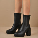 Boots Women 2025 Autumn And Winter New Fashion Retro High-Heere Zipper Thin Short