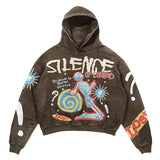 Street Harajuku Fashion Retro Skull Print Hoodie Y2k Couples Street Clothing