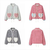 Women's Autumn And Winter New Street Fashion Love Lace Splicing Lattice Cotton