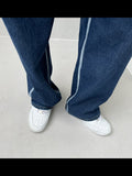 Streetwear Straight Leg Baggy Jeans Woman Spring 2022 Fashion Long Blue Denim Pants Women High Waisted Jeans