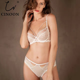 New Plus Size Lace Bra Set Push Up Bras and Panty Set Classic Bandage Underwire Lingerie Set Sexy Ultrathin