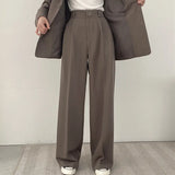 Zingj Female Spring And Autumn 2024 New Korean Version Of The Korean Fried Street Design Sense Small Casual Camel Small Suit Suit