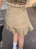 Classics Plaid Khaki Crop Cami Tops Women 2022 Backless Bow Bustier Summer Fashion Top Outfits