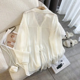 Design Sense Loose And Thin Ice Silk Chiffon Shirt Women's Wear Summer 2025 New Sunscreen Shirt Foreign Style Coat-Outfit