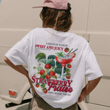 Strawberry Retro Graphic T-Shirt- Outfit