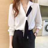 Women Solid White Blouse Tops Office Lady Work Chiffon Button Summer Short Sleeve Yellow Red Female Blouses Shirts