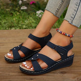 Zingj Round Head Pop Slope Heel Height Muller Velcro Adjustable Slipper Sandals
