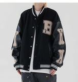 Varsity Lettering Embroidery Jacket-Outfit