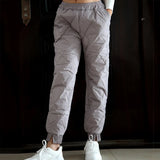 Down Pants Women Warm Soft Thick Female High Waist Plus Size New Casual Pant Windproof Outdoor Sportswear Ladies
