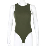 Off Shoulder Tank Bodysuit Summer 2020 New Fashion O-Neck Body Women Fitness Clothing Basic Bodycon