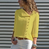 Blouse 2019 Fashion Long Sleeve Women Blouses and Tops Skew Collar Solid Office Shirt Casual Tops Blusas Chemise