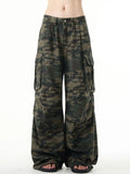 Zingj Camouflage Trousers Men And Women New Loose Leisure Multi-Pocket Vintage Wash Pants Tide