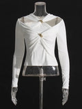Temperamental Socialite Bottom Shirt 2025 Autumn New Shoulder Hollow Kink Design Slim Short Jacket
