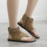 Heel Sandals Women's Large Size 2024 New Ethnic Style Students' Summer Sandals Gao Bang Roman