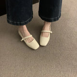 Zingj Head Mary Jane Shoes Women's Shoes 2024 Spring And Autumn New Thick With A Word With French Skirt Temperament Single
