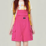 Red Rompers Woman Wide Leg Jumpsuit Denim Short Summer Fashion Plus Size Women Strap Jeans Overalls Jumpsuit Causal