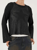 Star Jacquard Crochet Knit Top- Outfit