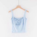 Fashion Ruched Green Women Tank Top Sexy haut femme Women crop top gothic Camis Casual