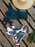 Bikinis Women 2023 New One Shoulder Swimwear High Waist Swimsuit Bandage Bathing Suits Beach Wear Biquini