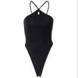 Zingj Sexy Hot Girl Collenless Top Summer Hot Women's Wear Bare Back Cross Strap Jumpsuit