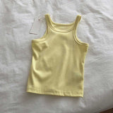 Zingj Cotton Slim Elastic Vest Female Spring And Summer New Pure Color Contracted Inside And Outside The Navel Base Sling-Outfit