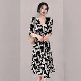 Tice Skirt V-Neck Waist One-Style Maternity Dress Shows Absin And Hip Temperament Beach Wrap