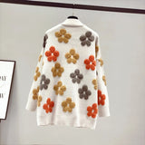 spring and autumn fashion new women's knitted long-sleeved v-neck sweater cardigan jacket women loose western